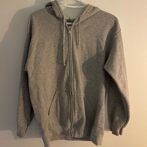 GILDAN Zip Up Oversized Grey Hoodie